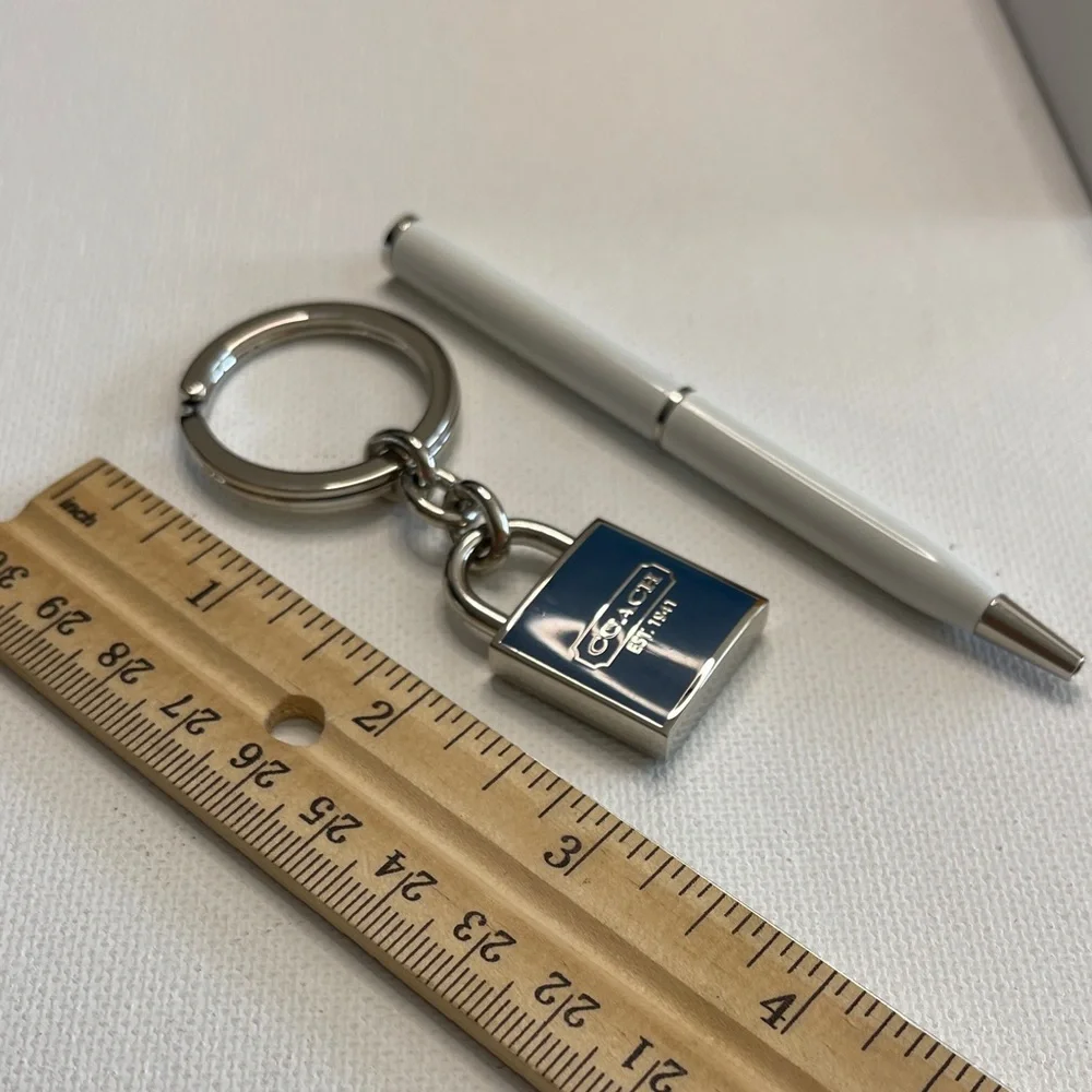 Coach Silver and Blue Keychain with White Coach Pen - Picture 5 of 6